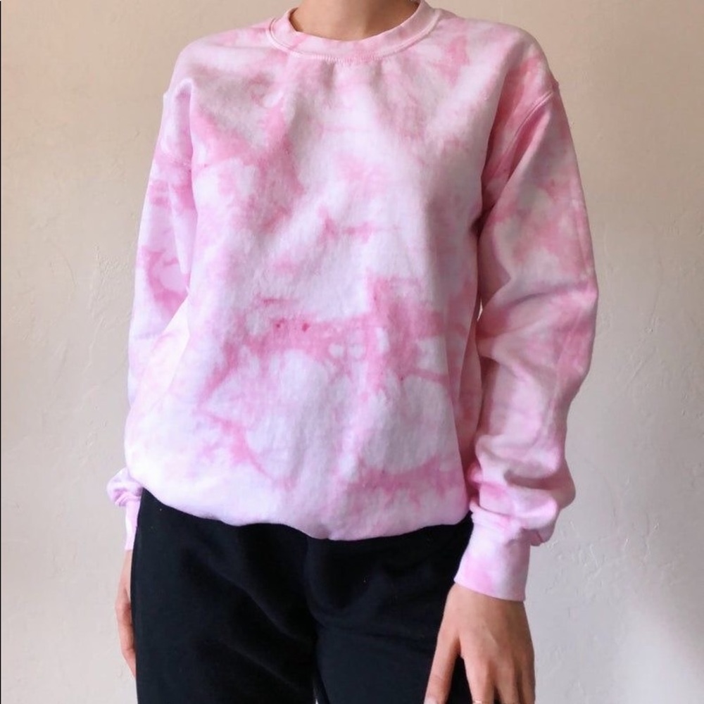 Tie dye pink crew neck